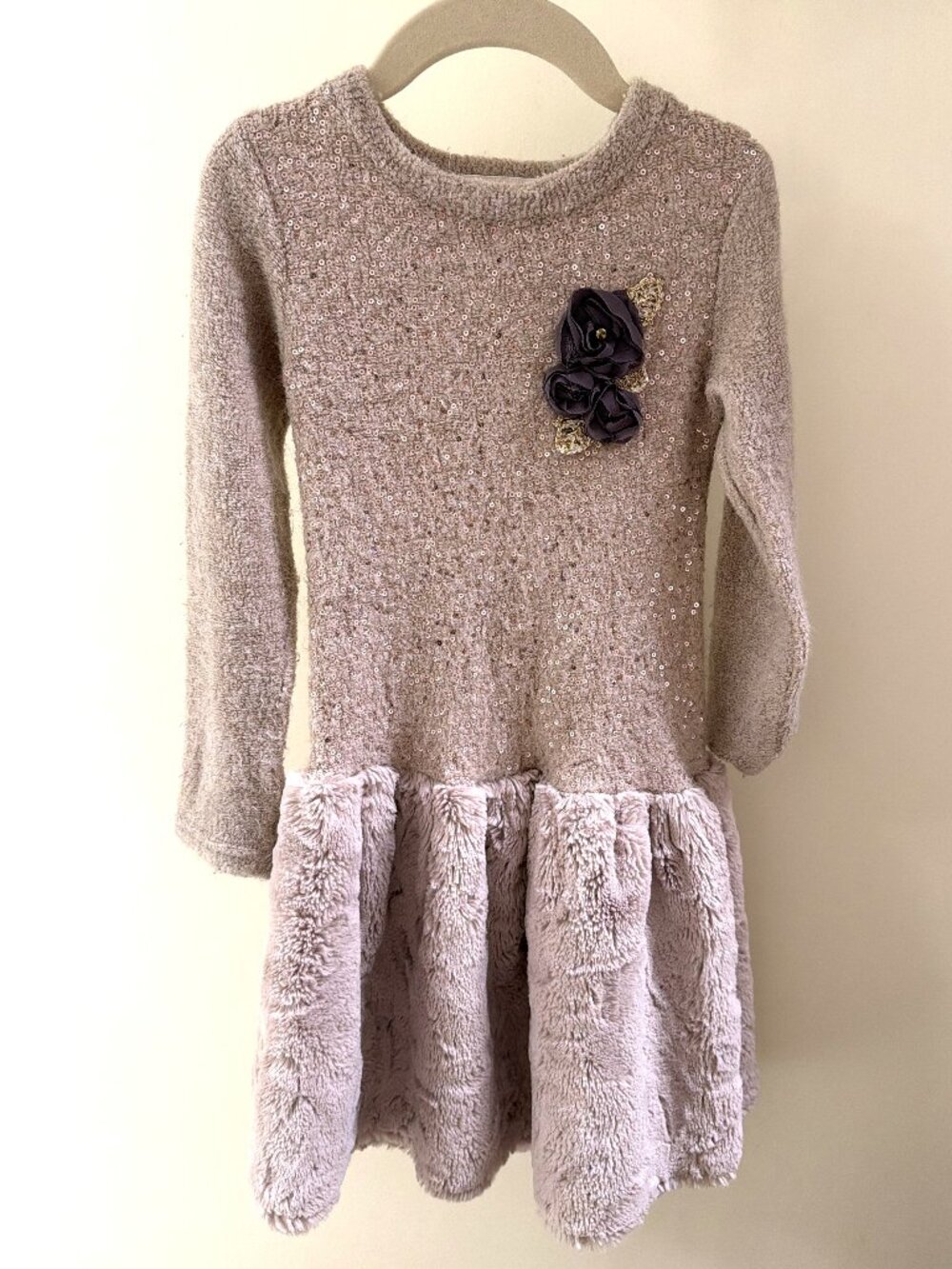 Mini Pole Girls Beige Dress by mini pole (made in Korea) size 5